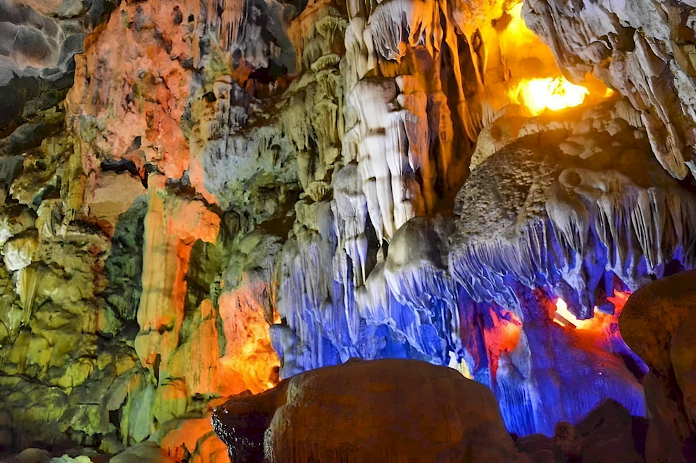The magical stalactites and stalagmites inside the cave